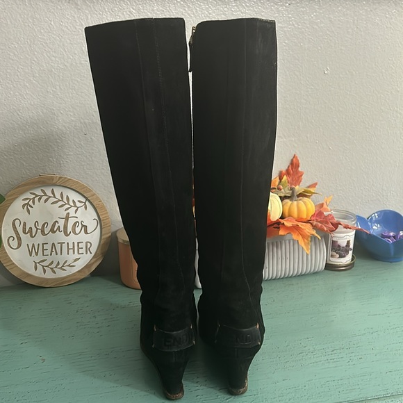 FENDI tall suede wedge boots SZ 35 US 5 - Picture 3 of 7